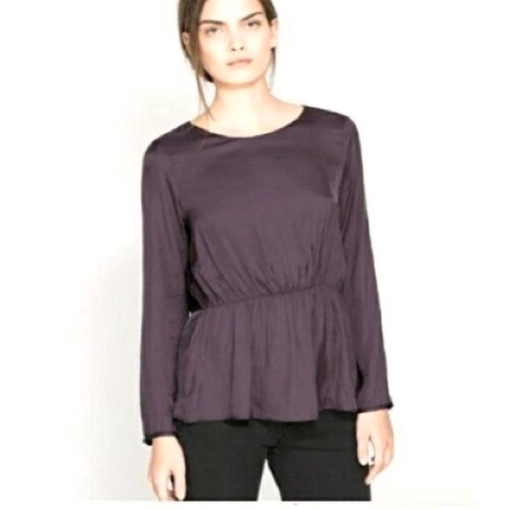 Alice + Olivia ‘Base’ Long Sleeve Open Back Blouse
